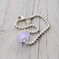Sea Mist Silver Bead Bracelet With Bead-Bracelet-Beach Art Glass