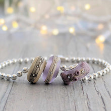 Load image into Gallery viewer, Sea Mist Silver Cored Bead with Murrini-Bracelet Beads-Beach Art Glass