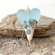 Sea Spray Extra Large Heart Pendant