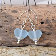 Sea Spray Heart Drop Earrings