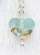 Load image into Gallery viewer, Sea Spray Beach Babe Heart Pendant-Necklace-Beach Art Glass