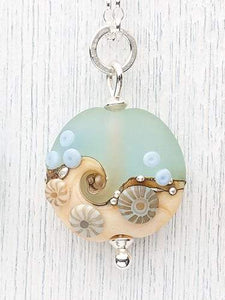 Sea Spray Beach Babe Lentil Pendant-Necklace-Beach Art Glass