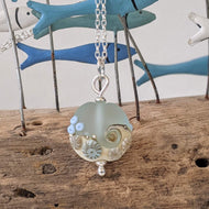 Sea Spray Beach Babe Lentil Pendant-Necklace-Beach Art Glass