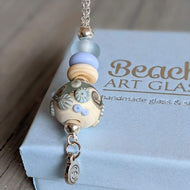 Sea Spray Beach Ball Necklace-Necklace-Beach Art Glass