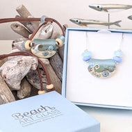 Sea Spray Curve Necklace-Necklace-Beach Art Glass