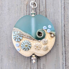 Load image into Gallery viewer, Sea Spray Extra Large Lentil Pendant-Necklace-Beach Art Glass