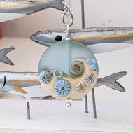 Sea Spray Lentil Pendant-Necklace-Beach Art Glass