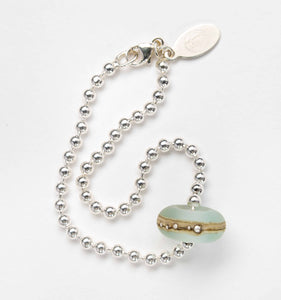 Sea Spray Silver Bead Bracelet With Bead-Bracelet-Beach Art Glass