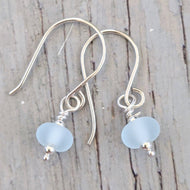 Sea Spray or Sea Breeze Tiny Bead Earrings-Earrings-Beach Art Glass