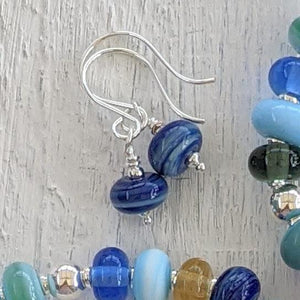 Shades of Blue Bead Bracelets-Bracelet-Beach Art Glass