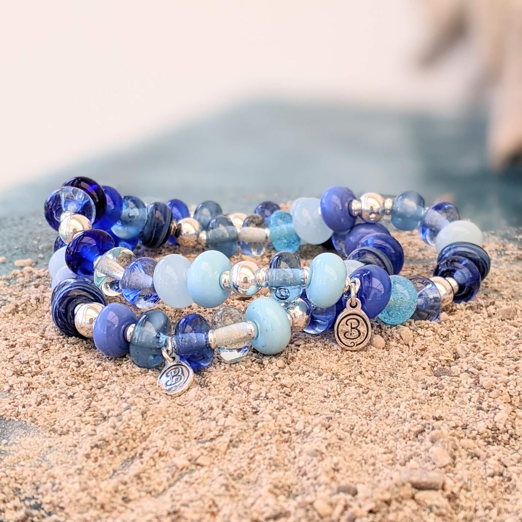 Glass Bracelet - Handmade Jewellery - Beach Art Glass