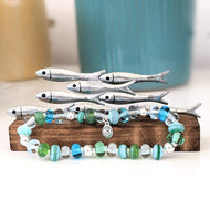 Shades of the Ocean Bracelets for Turning Tides-Bracelet-Beach Art Glass