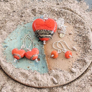 Shoreline Pendant, Medium or Mini, in Coral