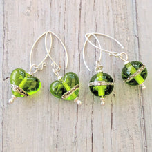Load image into Gallery viewer, Shoreline Earrings in Green-Earrings-Beach Art Glass
