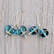 Load image into Gallery viewer, Shoreline Earrings in Marine-Earrings-Beach Art Glass