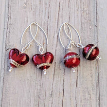 Load image into Gallery viewer, Shoreline Earrings in Red-Earrings-Beach Art Glass