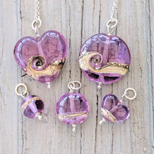 Load image into Gallery viewer, Shoreline Pendant, Medium or Mini, in Lavender-Necklace-Beach Art Glass