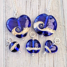 Load image into Gallery viewer, Shoreline Pendant, Medium or Mini, in Navy-Necklace-Beach Art Glass