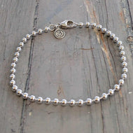 Silver Bead Bracelet-Bracelet-Beach Art Glass