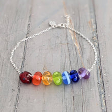 Load image into Gallery viewer, Silver Rainbow Anklet