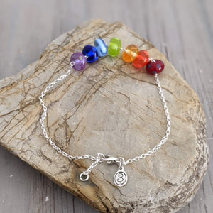 Silver Rainbow Anklet