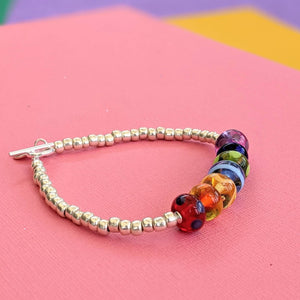 Silver Rainbow Bracelet-Rainbows-Beach Art Glass
