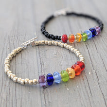 Load image into Gallery viewer, Silver Rainbow Bracelet-Rainbows-Beach Art Glass