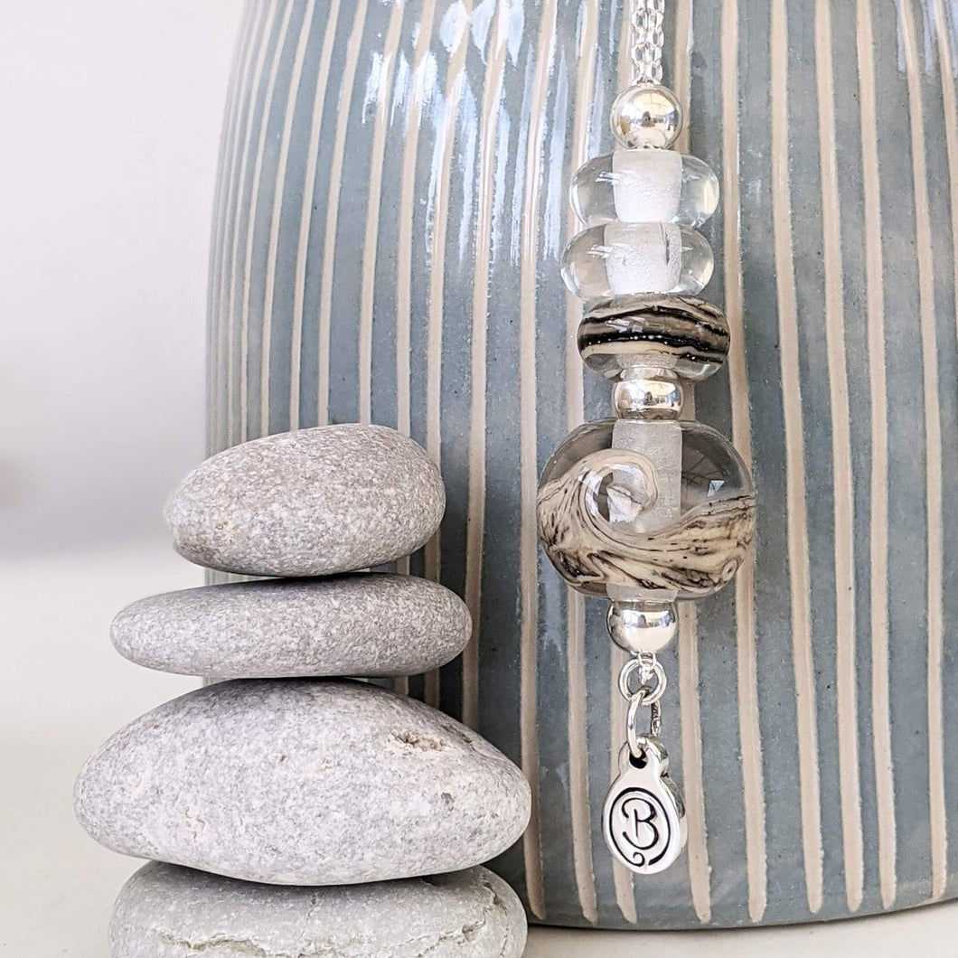 Sparkling Sea Beach Ball Necklace-Necklace-Beach Art Glass