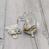 Sparkling Sea Heart Pendant-Necklace-Beach Art Glass