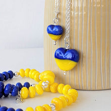 Load image into Gallery viewer, Blue and Yellow Heart Pendant - choose your size