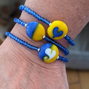 Blue and Yellow Beaded Bracelet