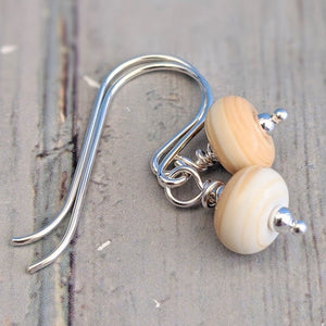 Tiny Bead Earrings in Shoreline colours-Earrings-Beach Art Glass