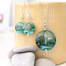 Load image into Gallery viewer, Turning Tides Lentil Pendant-Necklace-Beach Art Glass