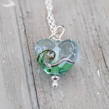 Load image into Gallery viewer, Turning Tides Mini Heart Pendant-Necklace-Beach Art Glass