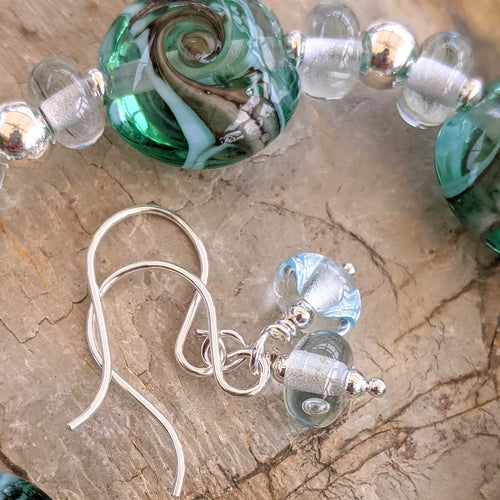 Turning Tides Tiny Bead Earrings-Earrings-Beach Art Glass