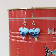 Ocean Waves Heart Earrings