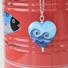 Load image into Gallery viewer, Ocean Waves Heart Pendant